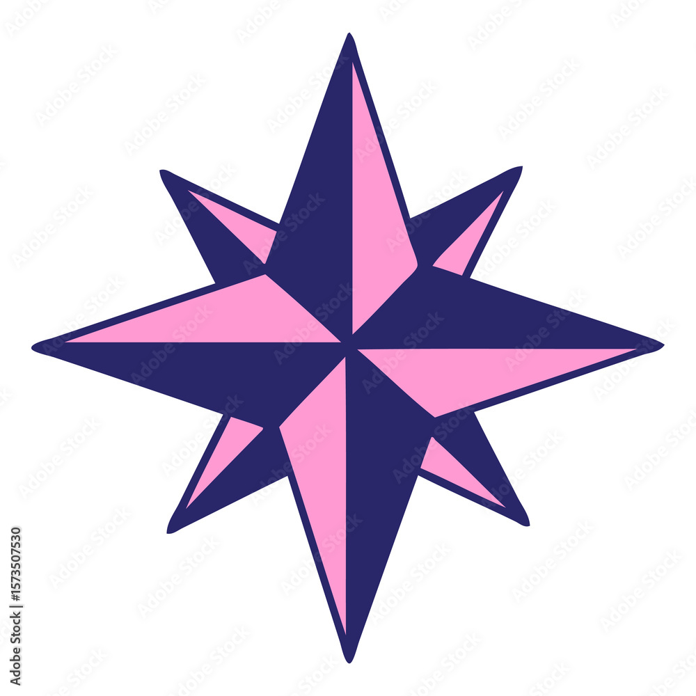 Fototapeta premium iconic tattoo style image of a star in bright neon color
