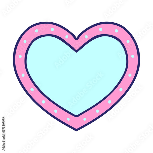 tattoo in traditional style of a heart in bright neon color