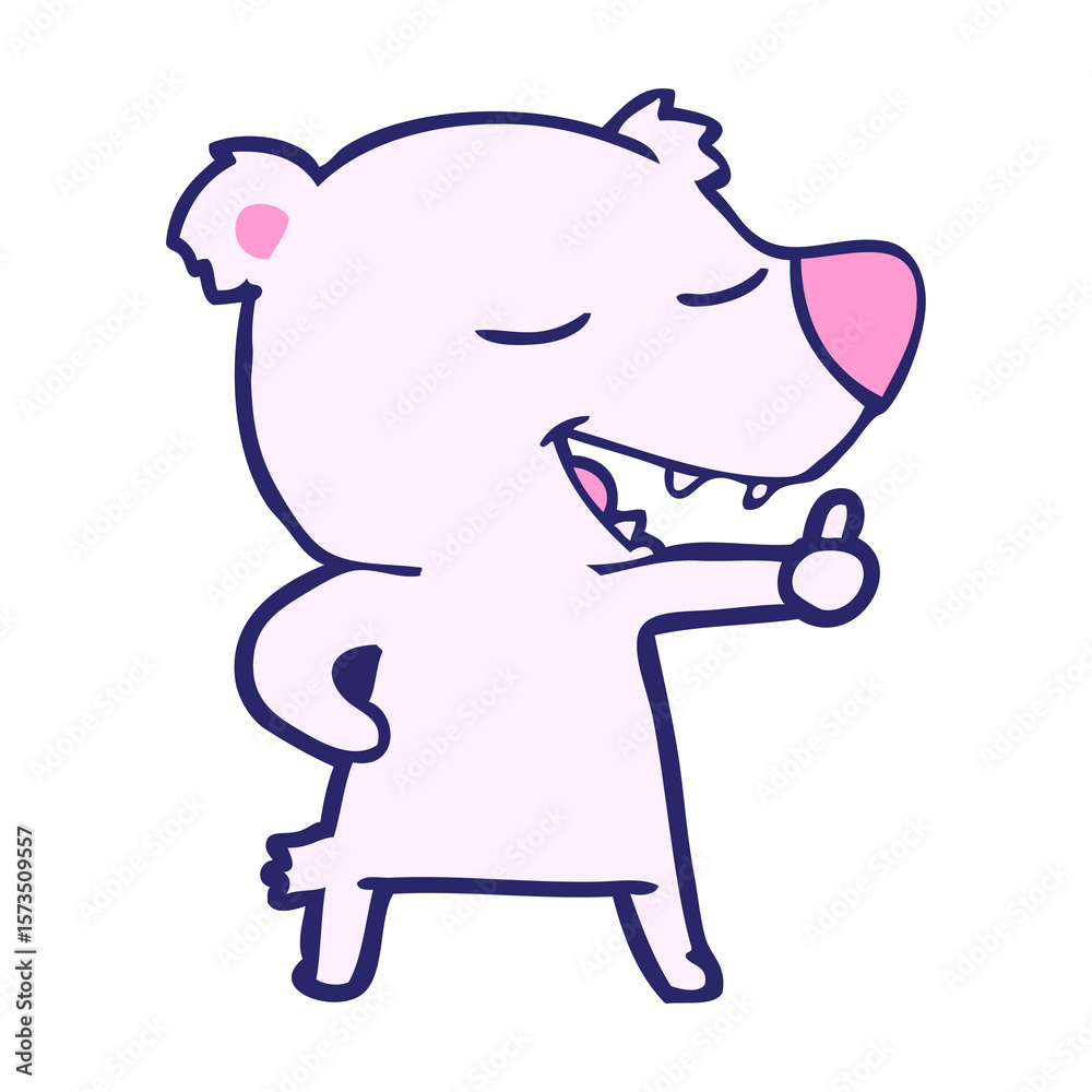 Fototapeta premium cartoon bear in bright neon color