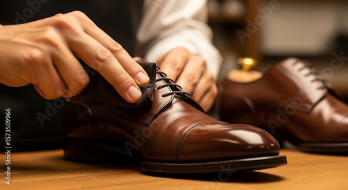 Expert Shoe Shining Precision and Care for Leather Footwear