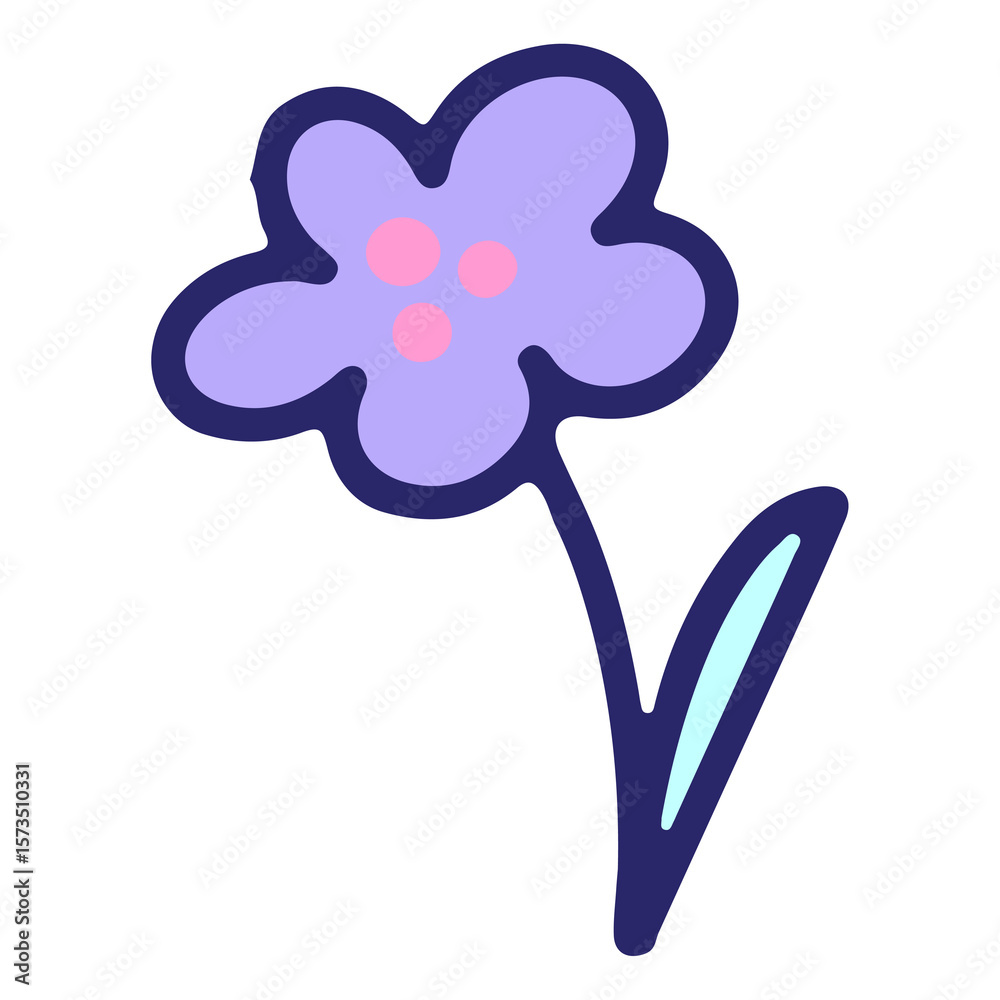 Fototapeta premium simple flower design in bright neon color