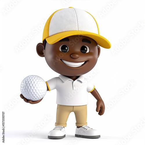 Cartoon boy golfer