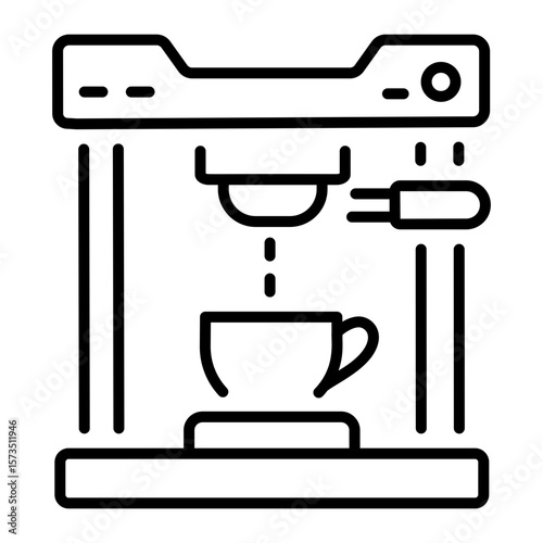 An outline style icon showing coffee maker