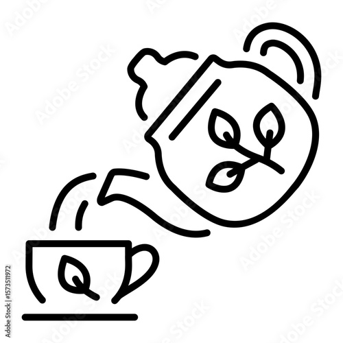 A line style icon representing teapot