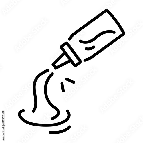 A linear style icon depicting pouring sauce
