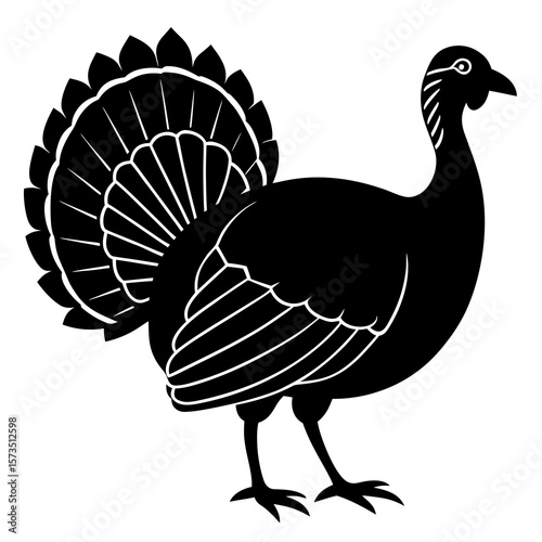 Turkey animal vector, a modern turkey art design, a black vector of a turkey art, a simple turkey art, a turkey isolated