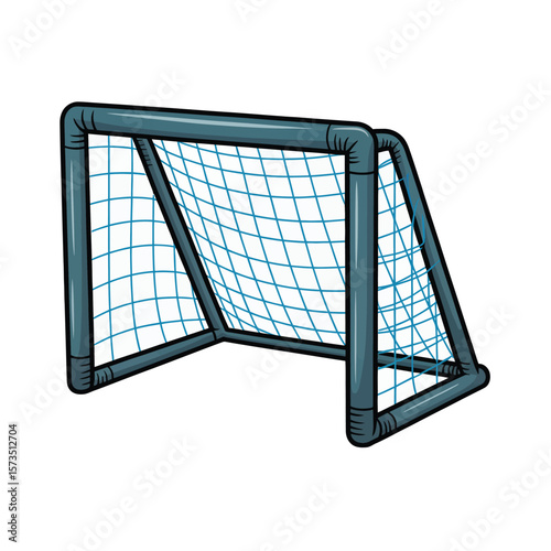 Cartoon Soccer Goal with Mesh Net