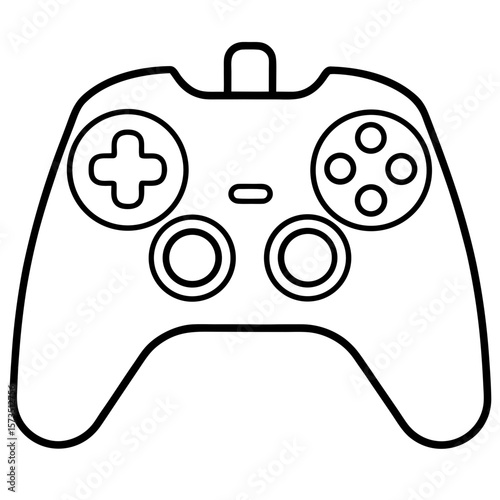 Game controller outline shape vector, a modern game controller art design, a black vector of game controller, a simple game controller art, a game controller isolated