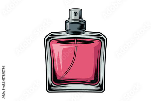 Stylish Pink Perfume Bottle Illustration