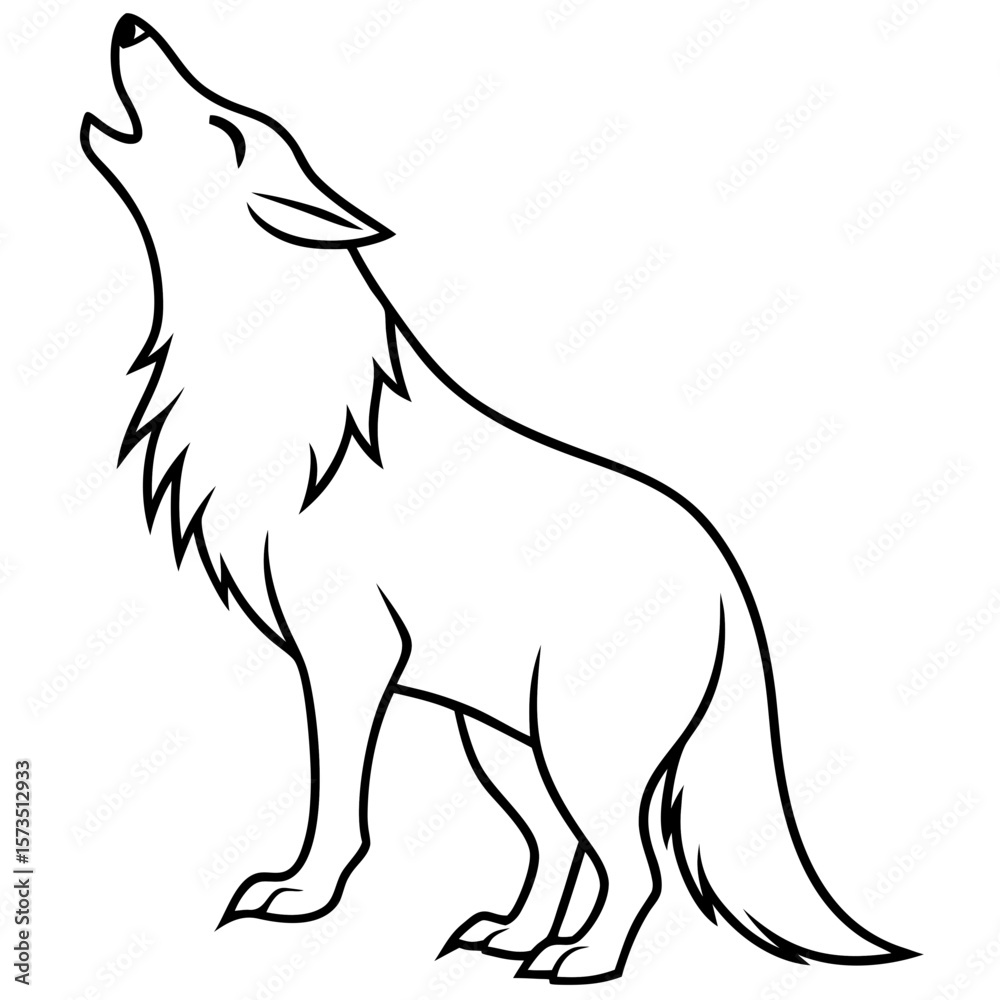 Obraz premium A wolf vector, a modern wolf animal art design, a black vector of a wolf, a simple wolf art, a wolf isolated
