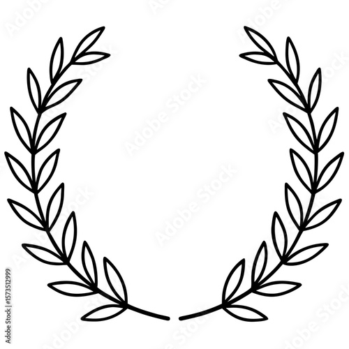 Laurel wreath outline vector, a modern laurel wreath art design, a black vector of a laurel wreath, a simple laurel wreath art, a laurel wreath isolated