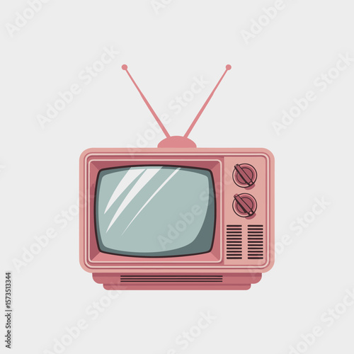 Retro Pink Television Illustration