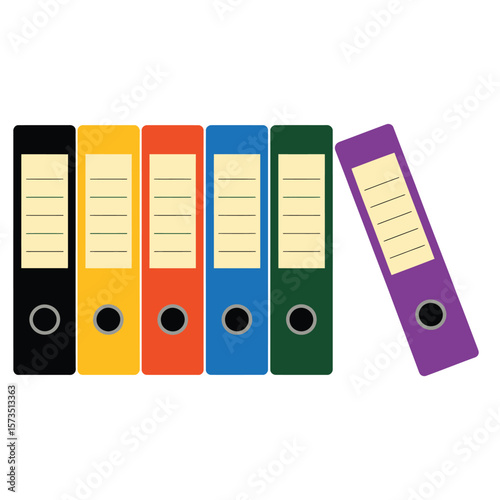 Colorful File Folders Organized on a Desk