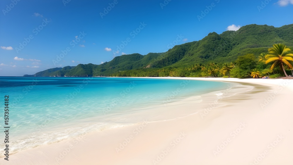 A tropical island with white sandy beaches A tropical island with white sandy beaches
