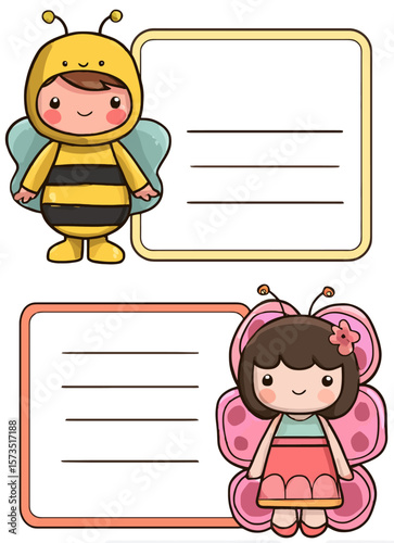 Cartoon illustration of a smiling boy at school with a book, perfect for a children's education banner or card design