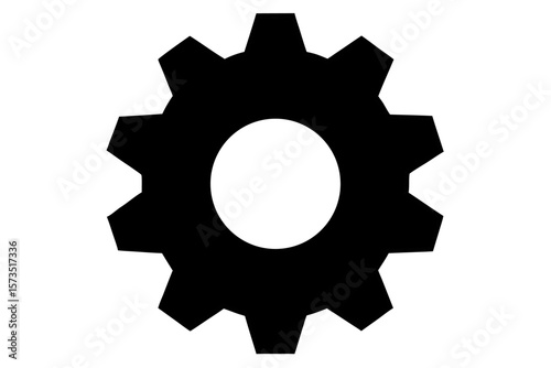 Metal gear wheels isolated on white, a mechanical symbol of industry and technology