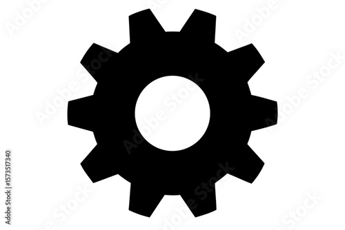 White background with a 3D illustration of metallic gears, cogs, and wheels symbolizing industrial mechanical engineering and technology