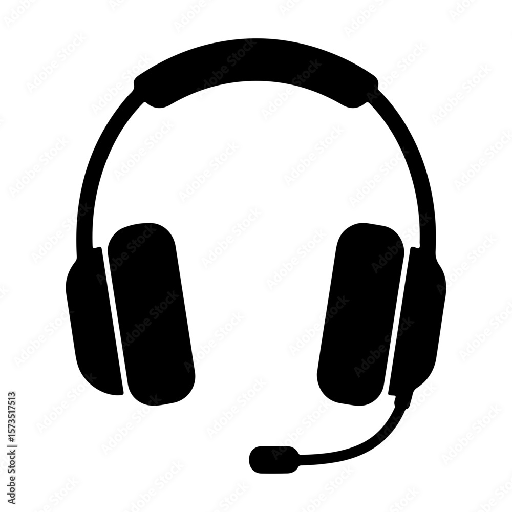 Obraz premium Minimalist Headphone Icon for Audio and Music Applications