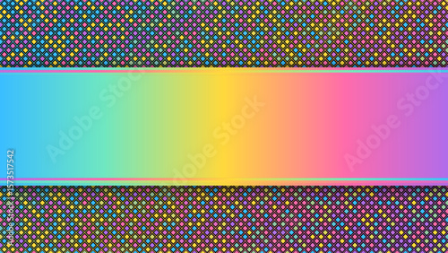 Colorful Gradient Banner with Neon Diamond Pattern