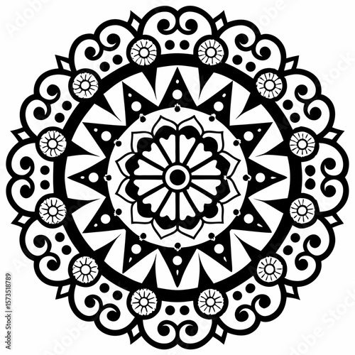 Boho Style Mandala Pattern for Background or Textile Design