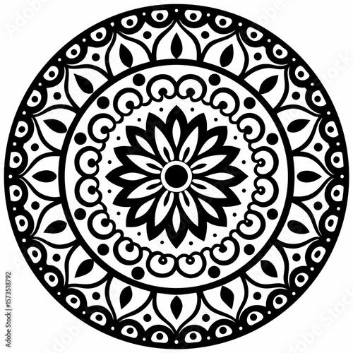 Boho Style Mandala Pattern for Background or Textile Design