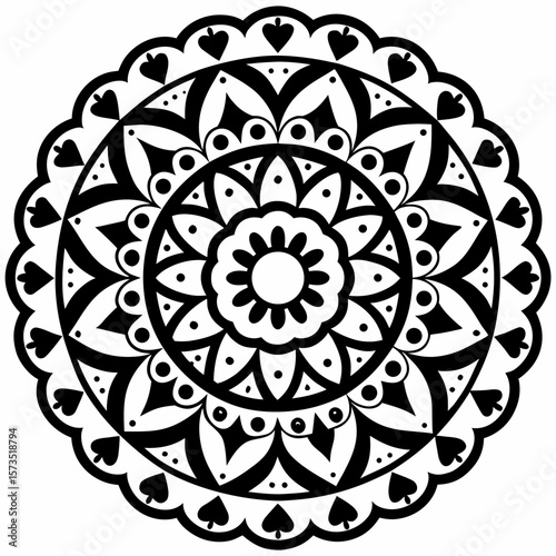 Boho Style Mandala Pattern for Background or Textile Design