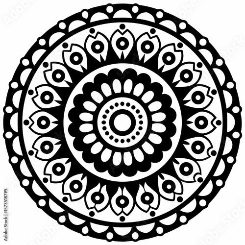 Boho Style Mandala Pattern for Background or Textile Design