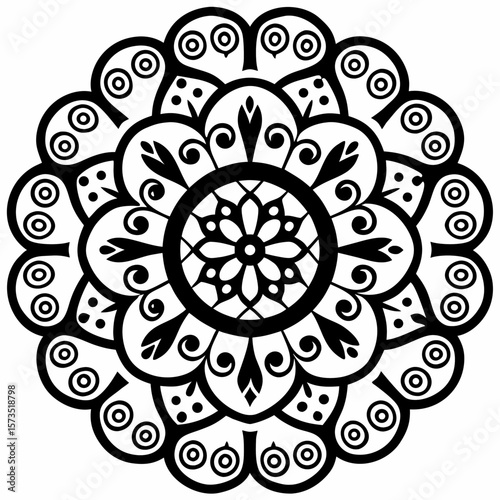 Boho Style Mandala Pattern for Background or Textile Design