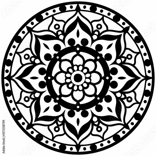 Boho Style Mandala Pattern for Background or Textile Design