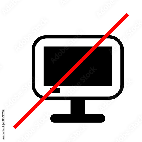 block monitor computer icon vector