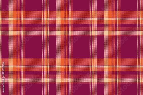 Warm autumnal plaid pattern in rich burgundy, orange, and cream.  Perfect for fall fashion, home decor, or textile designs.  Evokes feelings of warmth, comfort, and rustic charm.