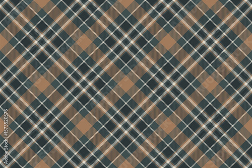 Elegant neutral plaid pattern in muted tones of beige, teal, and white.  Perfect for autumnal designs, textiles, or website backgrounds.