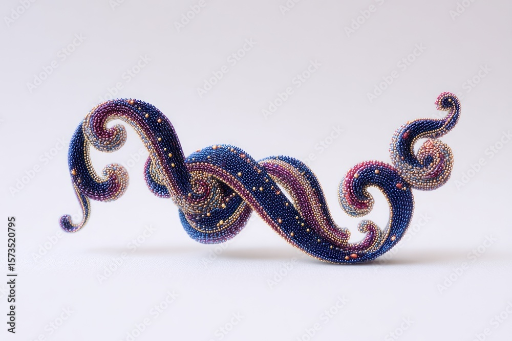 Obraz premium Intricate, swirling, blue & purple 3D object