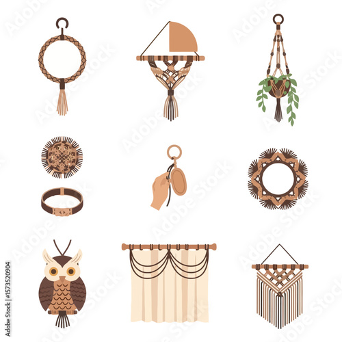 Bohemian Macrame Crafts and Home Decor Accessories Set
