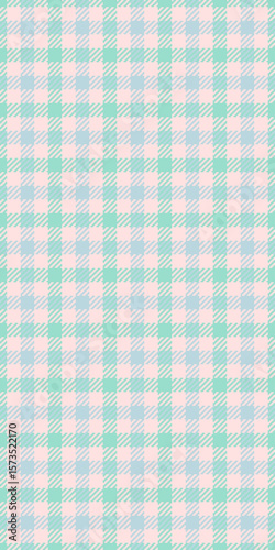 Graph check seamless tartan, scrapbook plaid background fabric. Close-up texture textile vector pattern in misty rose and teal colors.