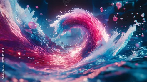 Stunning pink and blue wave pattern creating a beautiful abstract background for creative designs