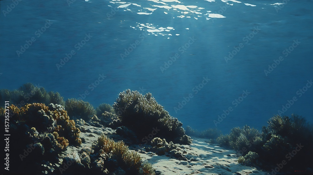 Fototapeta premium Underwater coral reef sunlight (1)