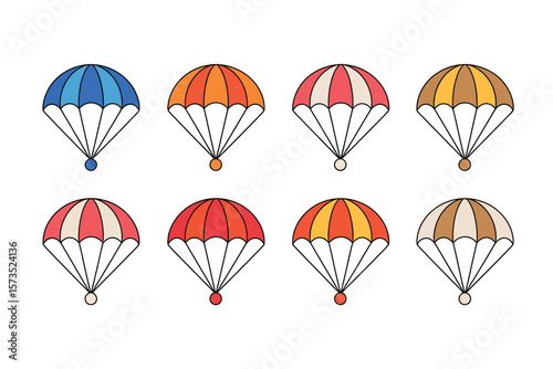 Collection of Colorful Parachute Icons