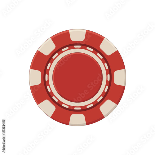 Red Casino Poker Chip Illustration