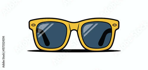 Cartoon Illustration of Yellow Sunglasses