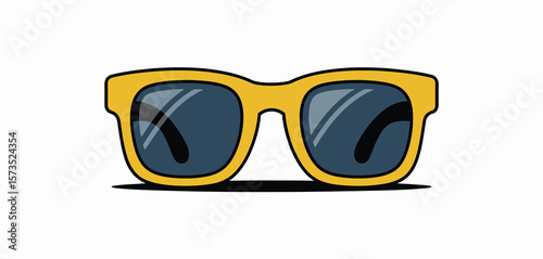 Pair of Yellow Sunglasses with Dark Lenses