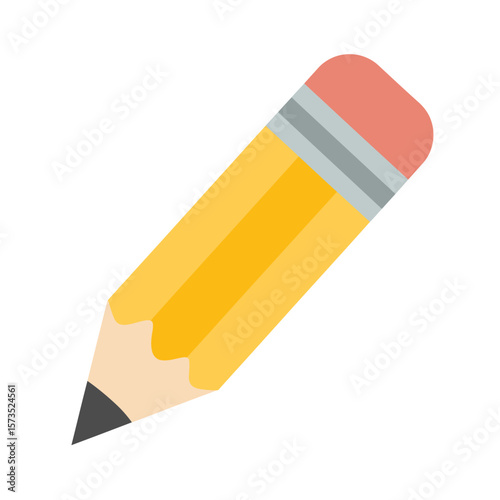 Yellow Pencil Icon with Eraser