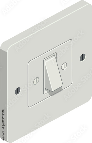 Light switch vector illustration showing simple on and off control for electrical lighting devices 
