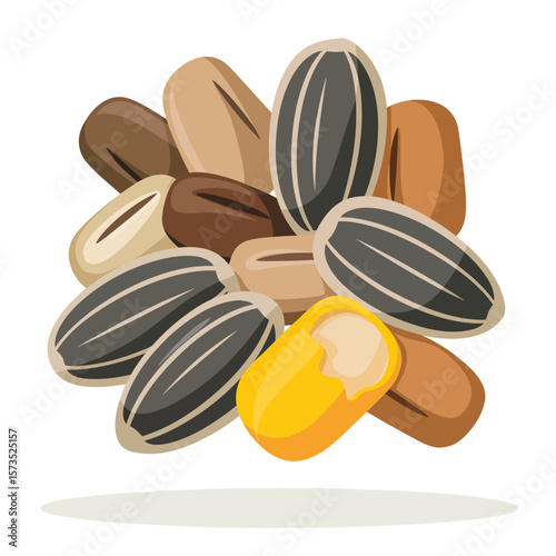 Mix of Sunflower Seeds and Corn Kernels