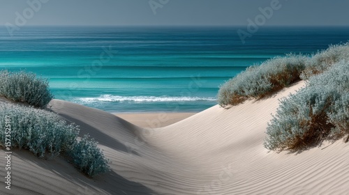Fototapeta Naklejka Na Ścianę i Meble -  Minimalist seascape at bolonia beach andalusia