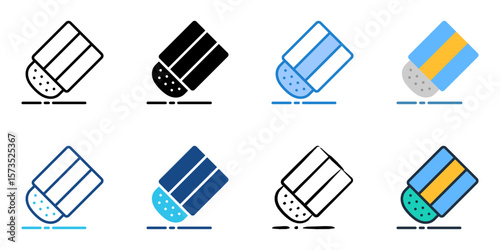 Eraser icon set multiple style collection 
