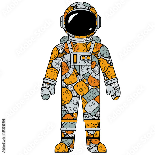Astronaut Suit Design with Cosmic Galaxy Theme