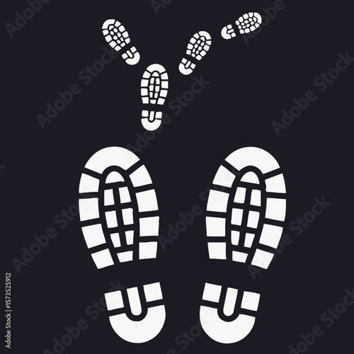 Footprint Journey Space Walk Tracks in the Galaxy