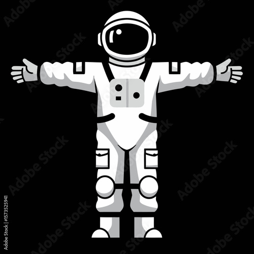 Astronaut in Spacesuit Vector Illustration Exploring the Cosmos