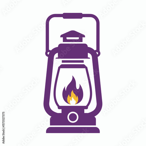 Purple lantern icon with a lit flame
